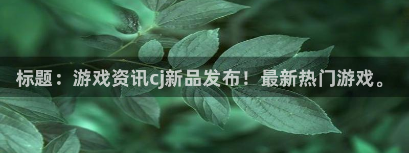 长征娱乐2首页登录：标题：游戏资讯cj新品发布！最新热门游戏